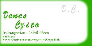 denes czito business card